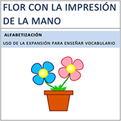 Flor con la impresión de la mano